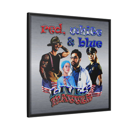 rw&b lives matter - framed canvas art (brushed nickel)