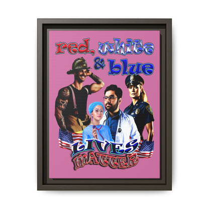 rw&b lives matter - framed canvas art (light pink)