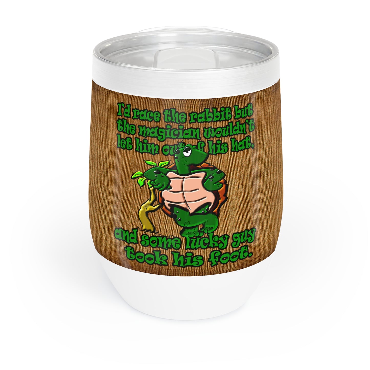 turtle race - Chill Wine Tumbler (brown papyrus)