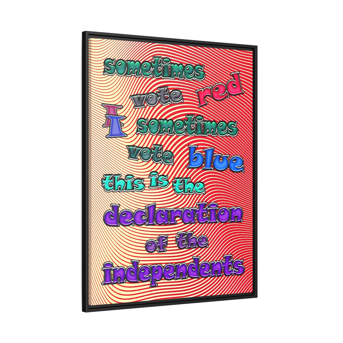 declaration of the independents - framed canvas art (yellow-orange wave)