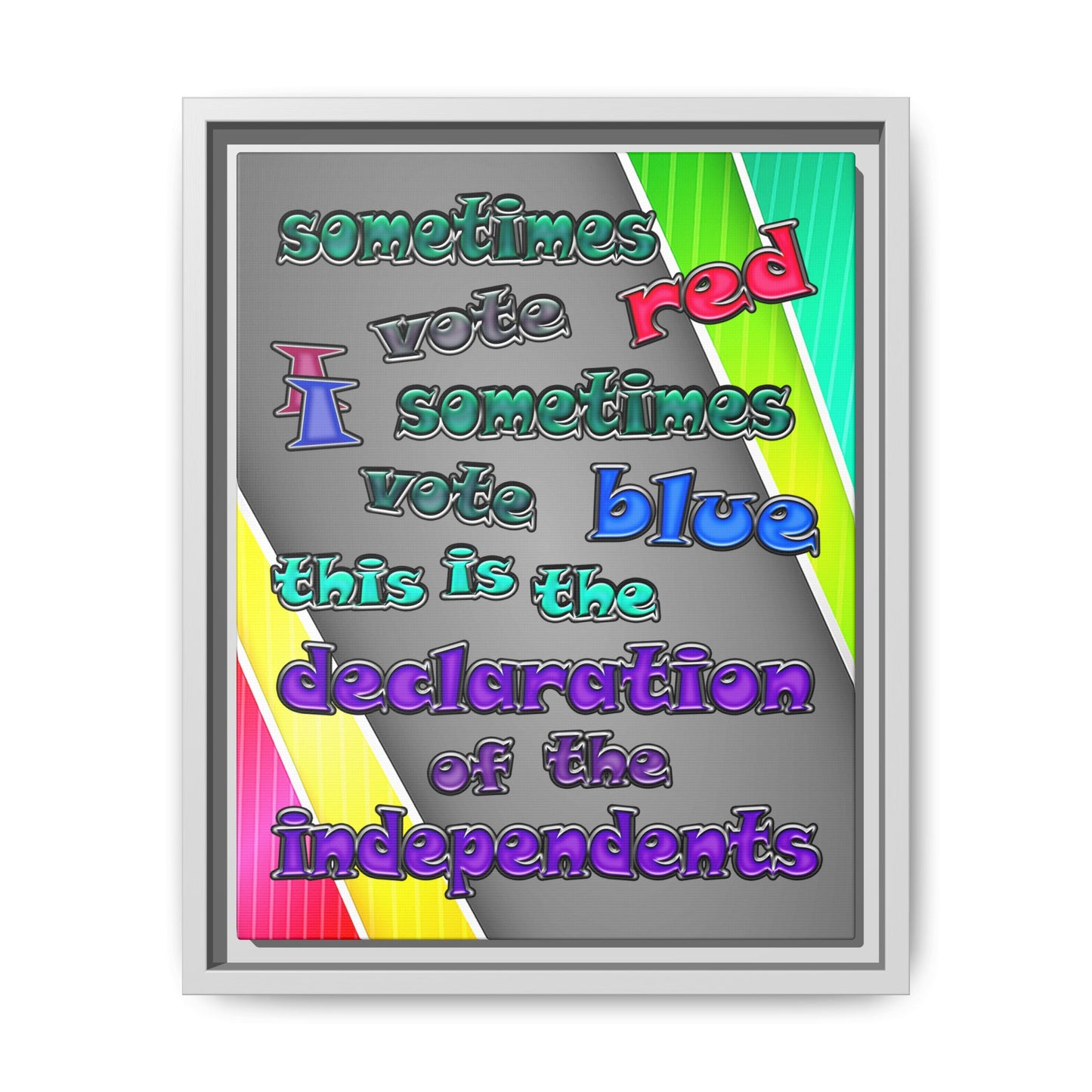 declaration of the independents - framed canvas art (rainbow split)