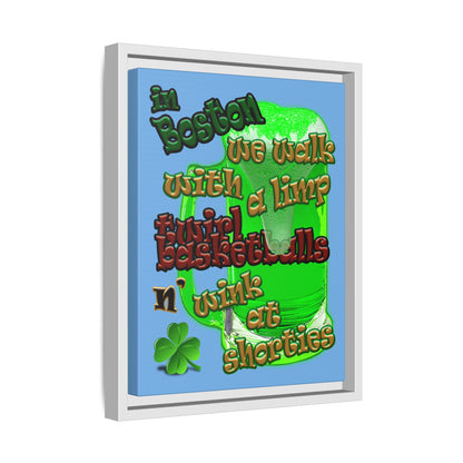 celtics logo - framed canvas art (light blue)