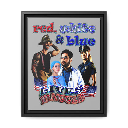 rw&b lives matter - framed canvas art (light grey)