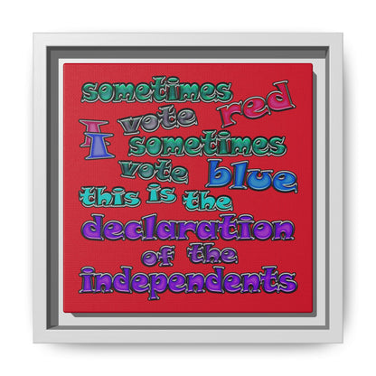 declaration of the independents - framed canvas art (dark red)