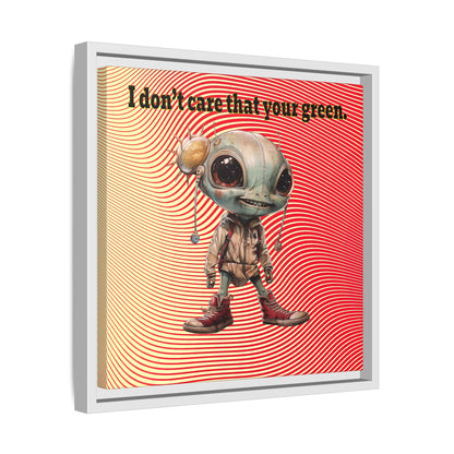 I don't care that your green - framed canvas art (yellow-orange wave)