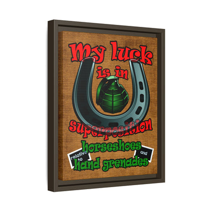 my luck - framed canvas art (brown papyrus)