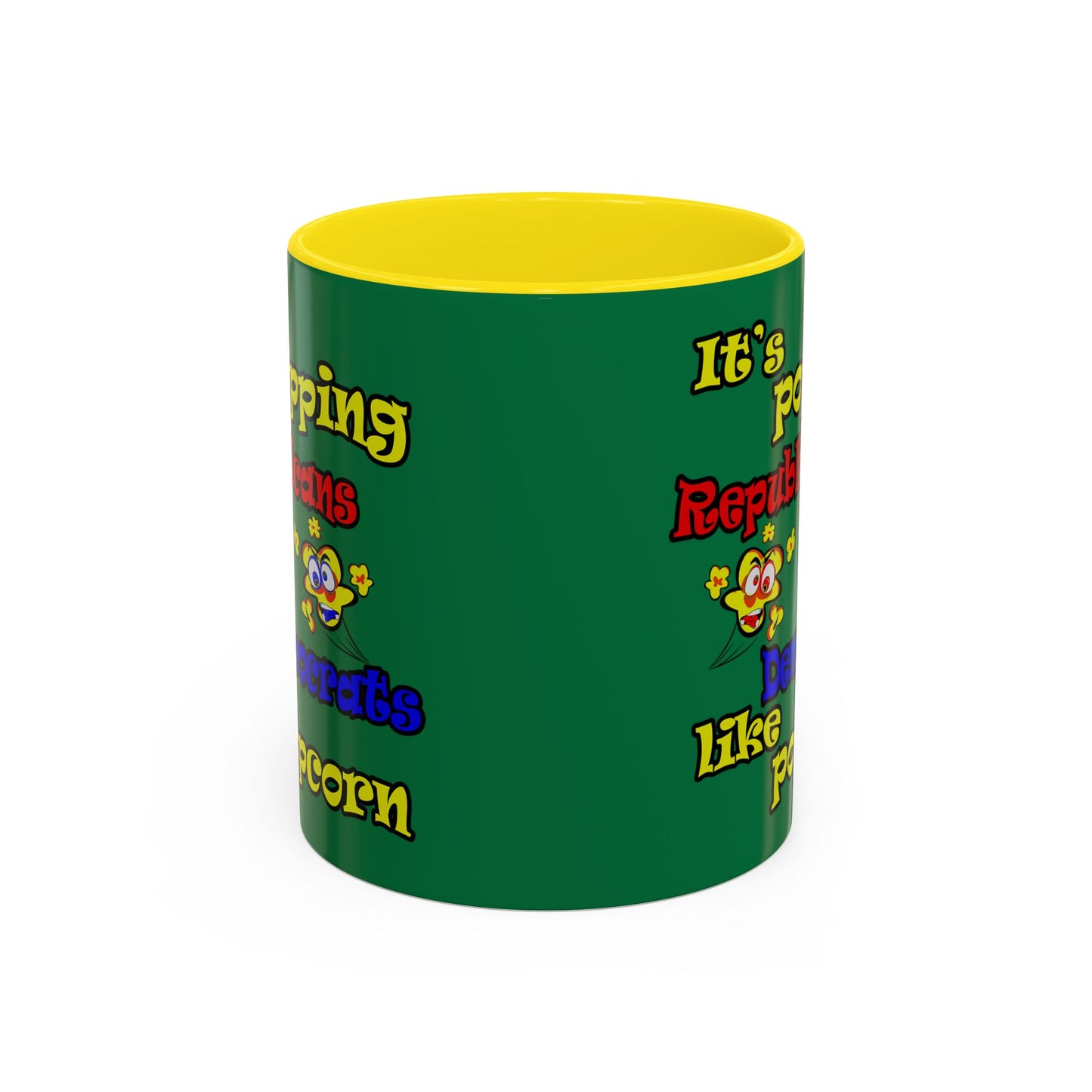 popping like popcorn - Accent Mug (dark green)