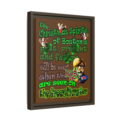 christmas spirits of boston - framed canvas art (brown)