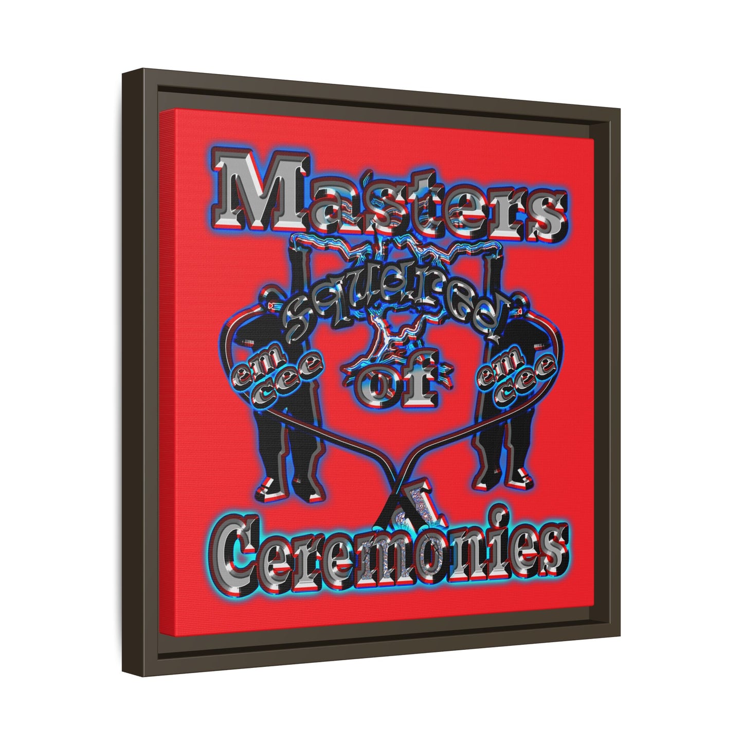 em cee squared - framed canvas art (red)
