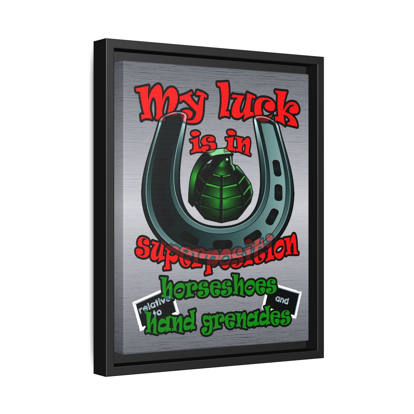 my luck - framed canvas art (brushed nickel)