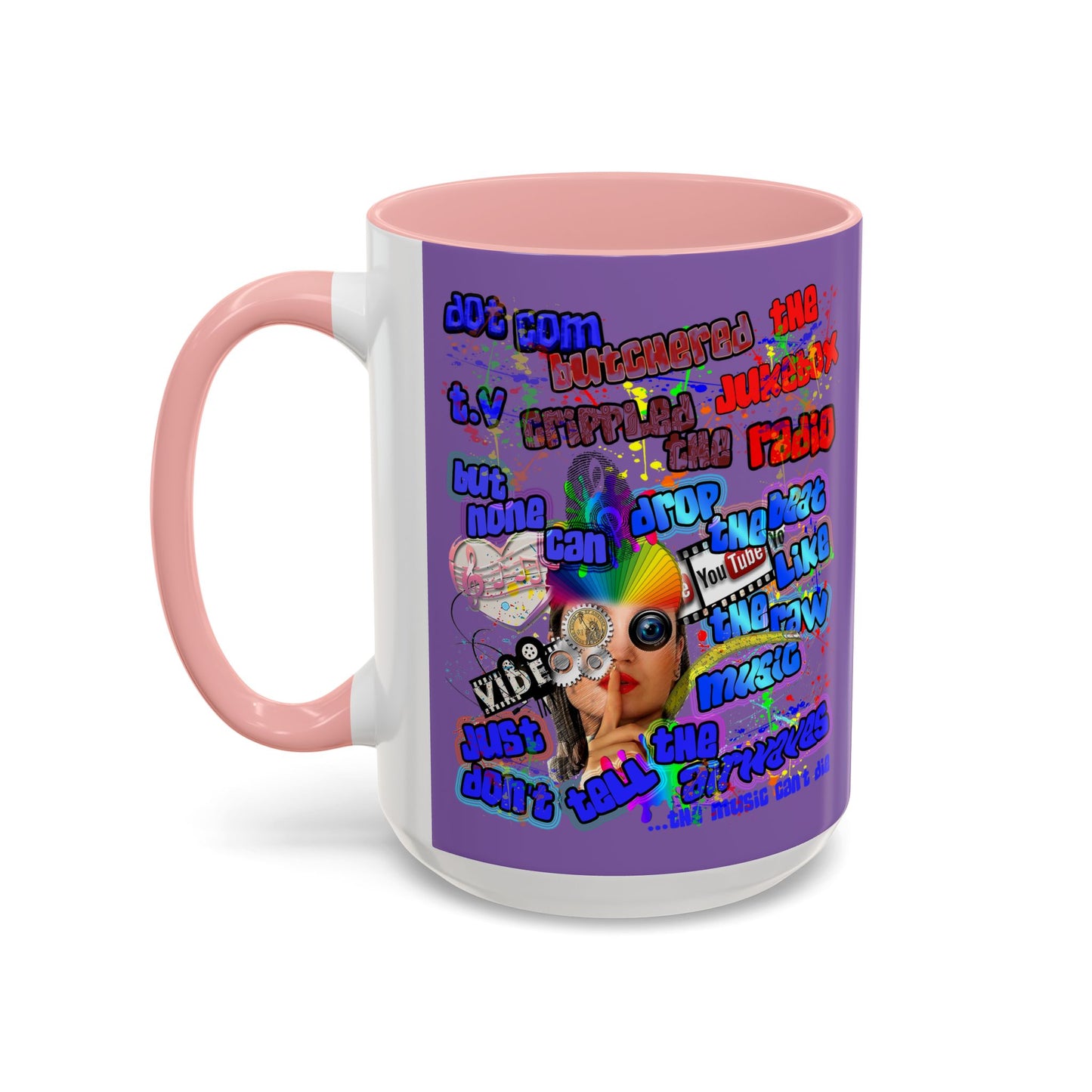 drop the beat - Accent Mug (light purple)