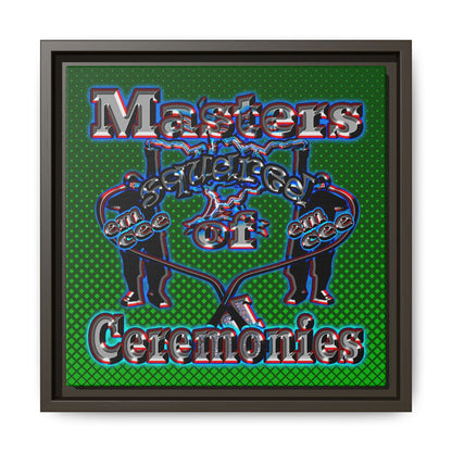 em cee squared - framed canvas art (logo green)