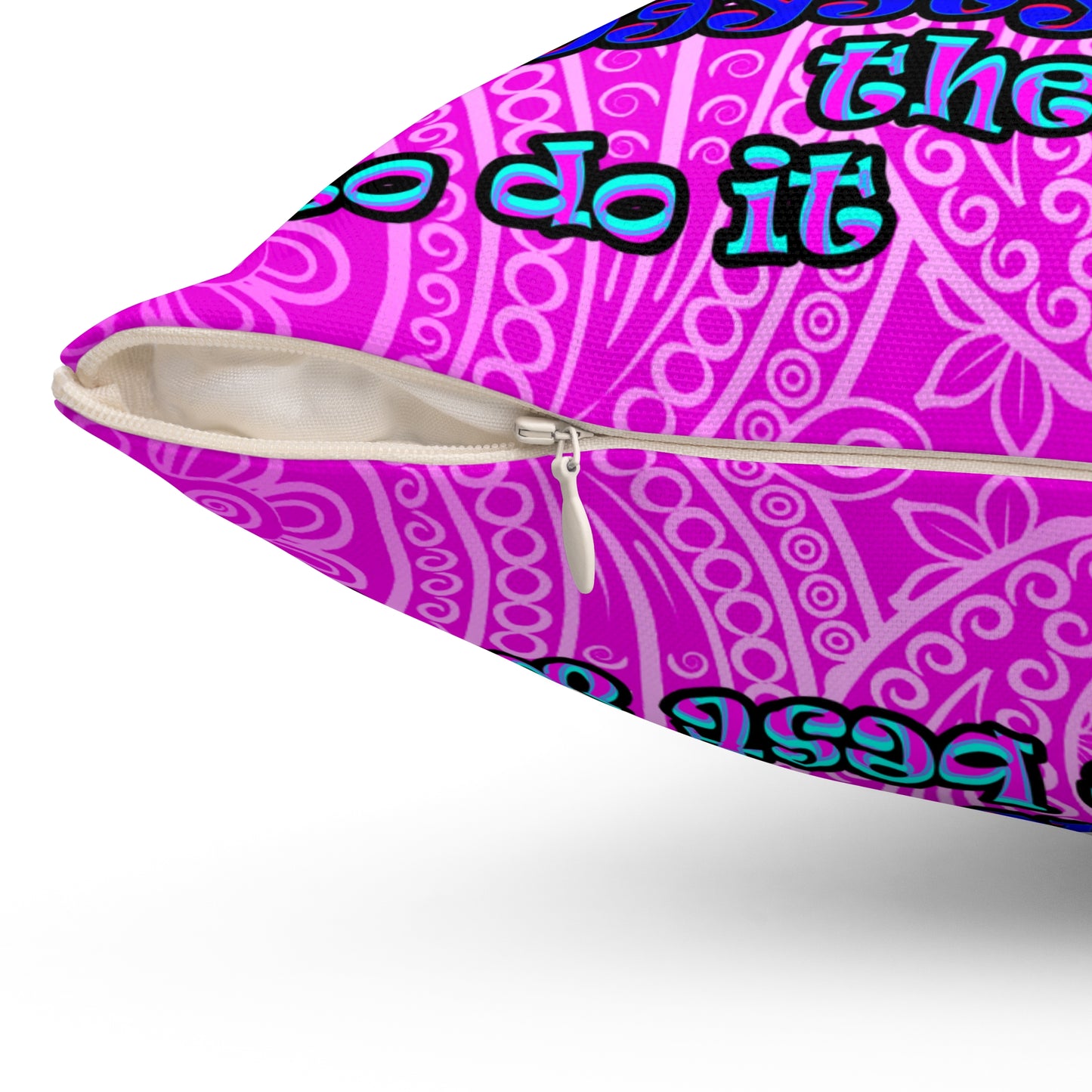 doggystyle - Spun Polyester Square Pillow - (pink swirl)