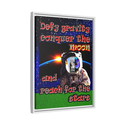 defy conquer reach - framed canvas art ('snoops' background)