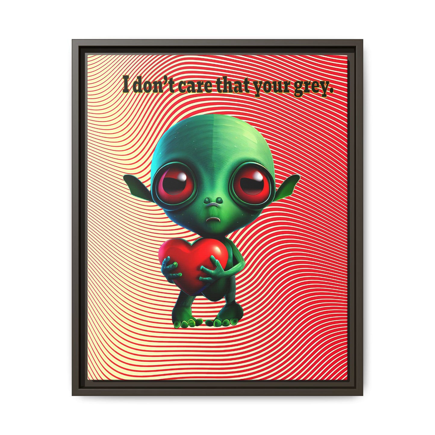 I don't care that your grey - framed canvas art (yellow-orange wave)