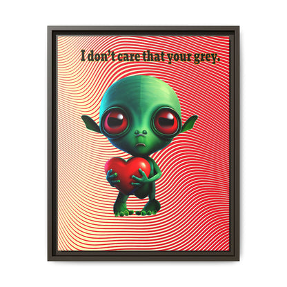 I don't care that your grey - framed canvas art (yellow-orange wave)