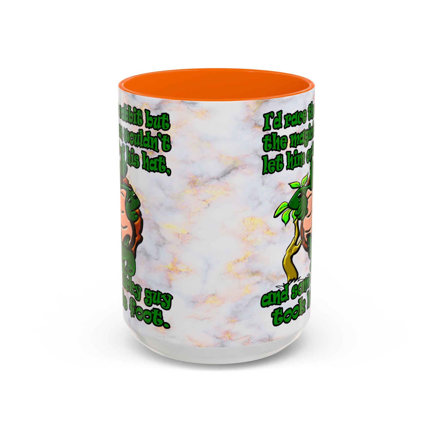 turtle race - Accent Mug (white marble)