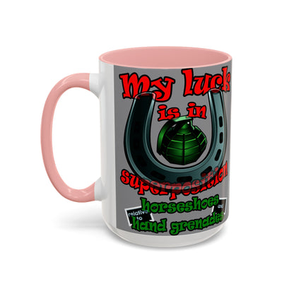 my luck - Accent Mug (grey)