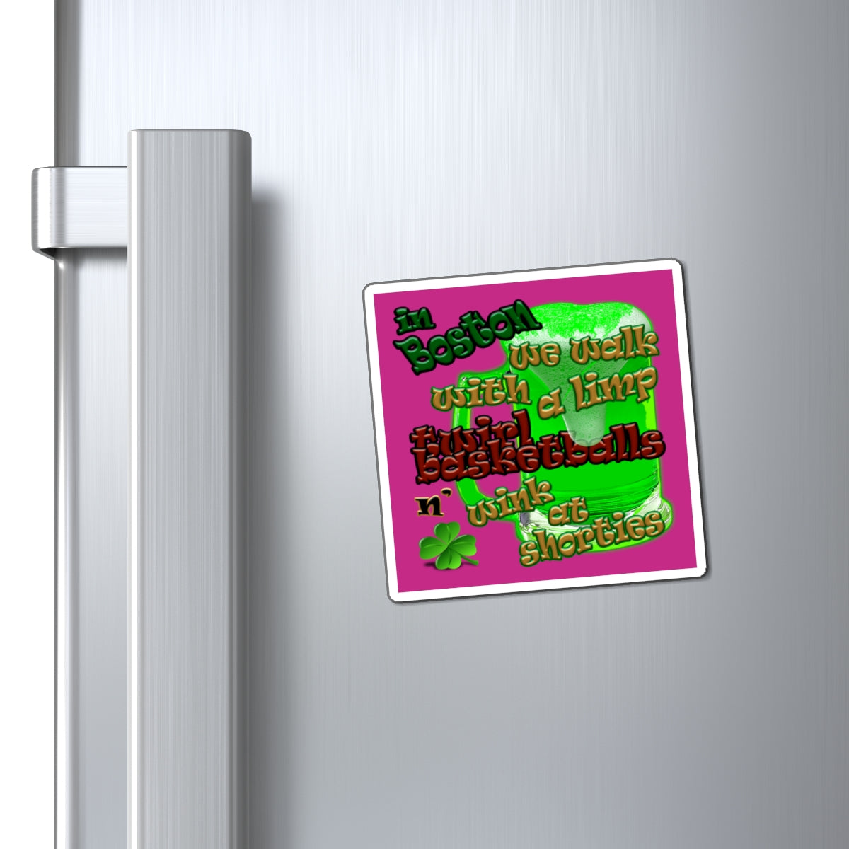celtics logo - Magnets - (pink)