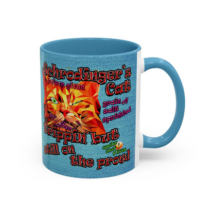 schrodinger's cat - Accent Mug (faded blue)