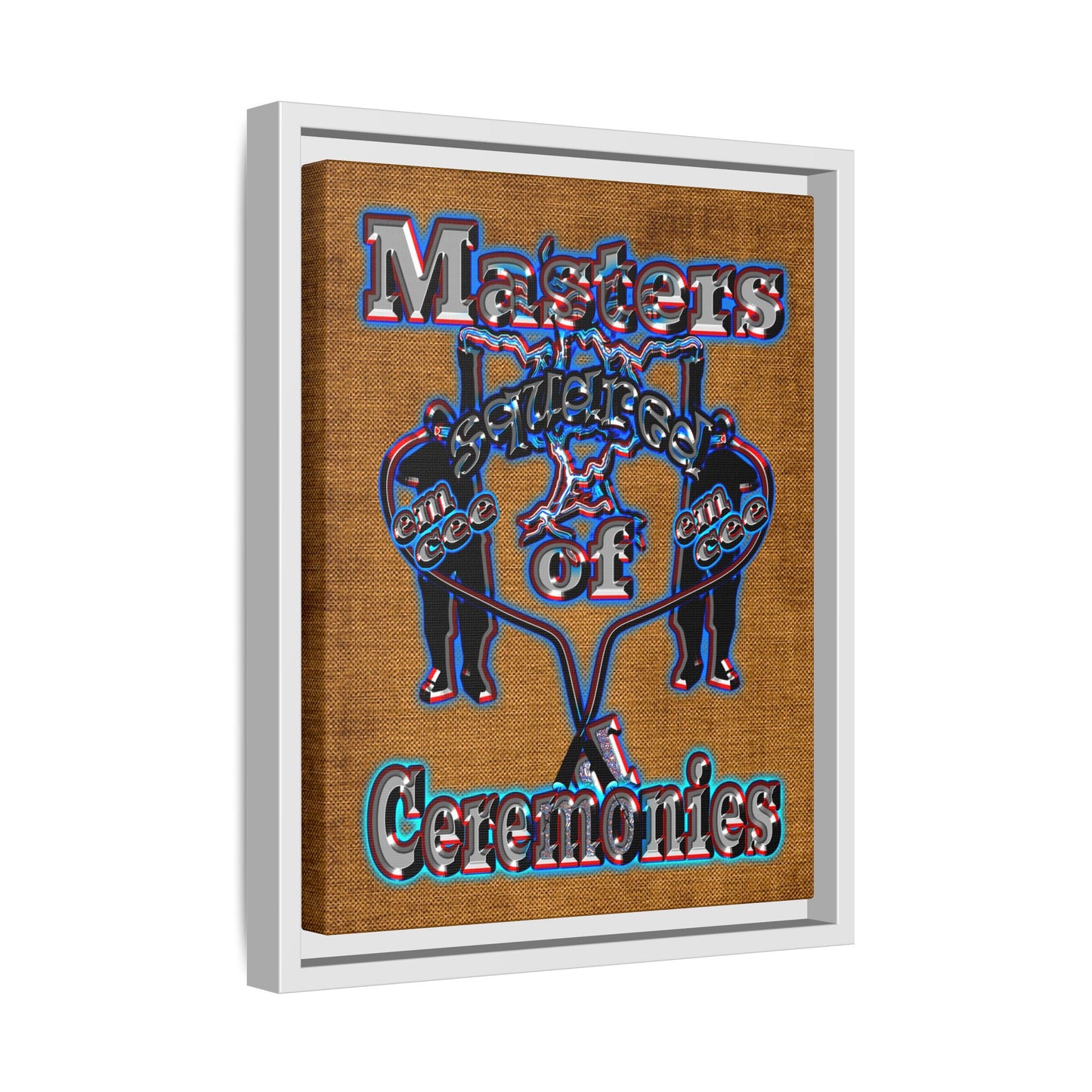 em cee squared - framed canvas art (brown papyrus)