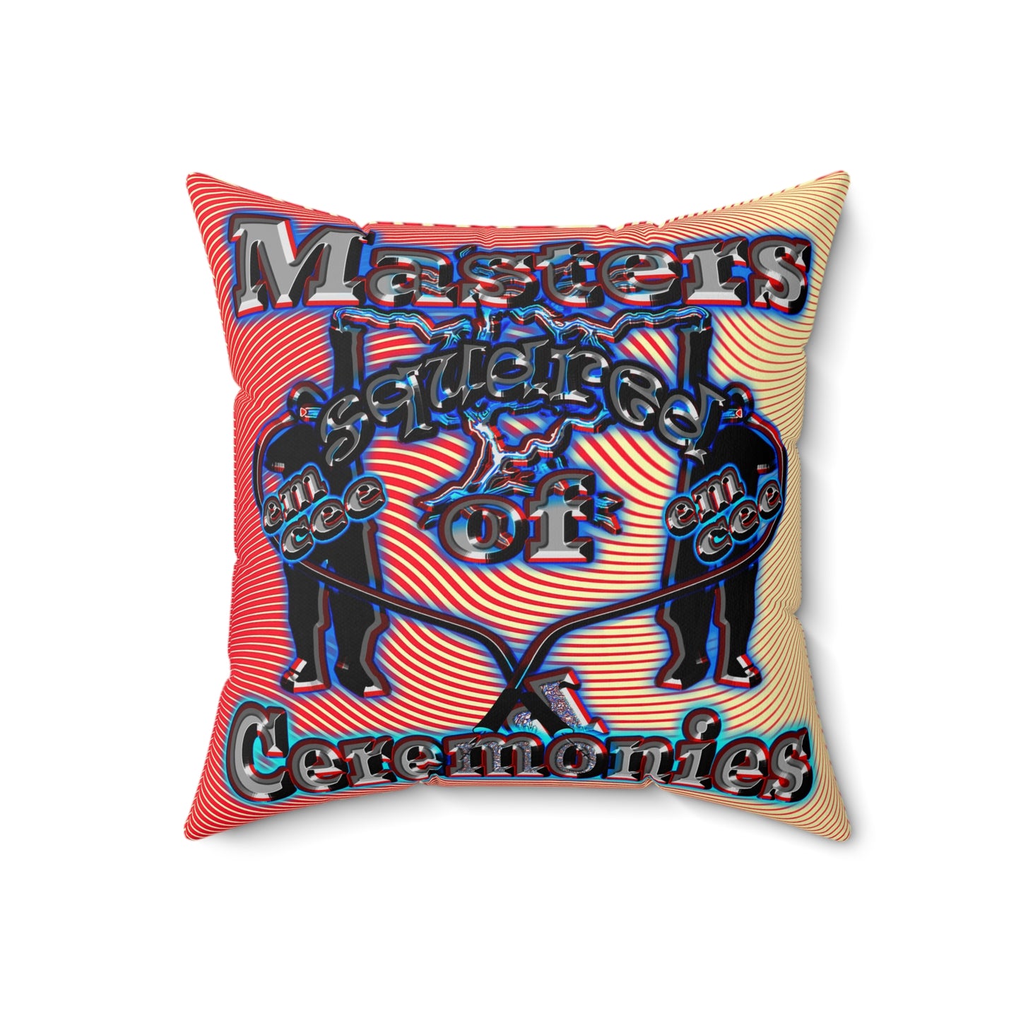 em cee squared - Spun Polyester Square Pillow - (yellow-orange wave)