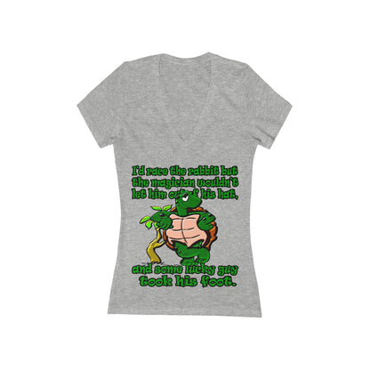 turtle race - Women's Jersey Short Sleeve Deep V-Neck Tee