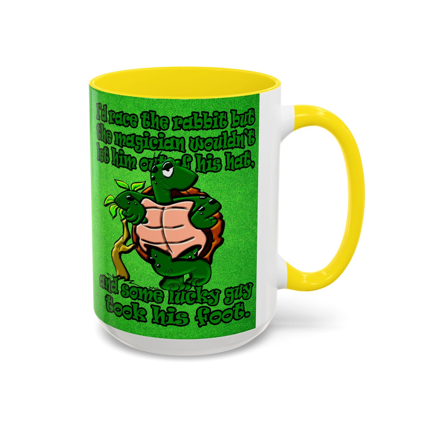 turtle race - Accent Mug (green turf)