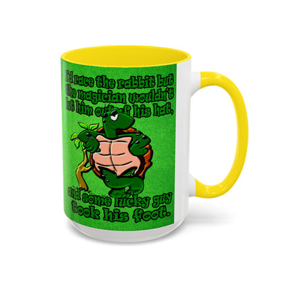 turtle race - Accent Mug (green turf)