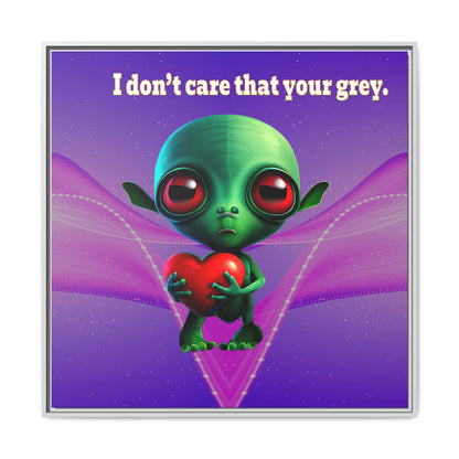 I don't care that your grey - framed canvas art (purple-pink wave)