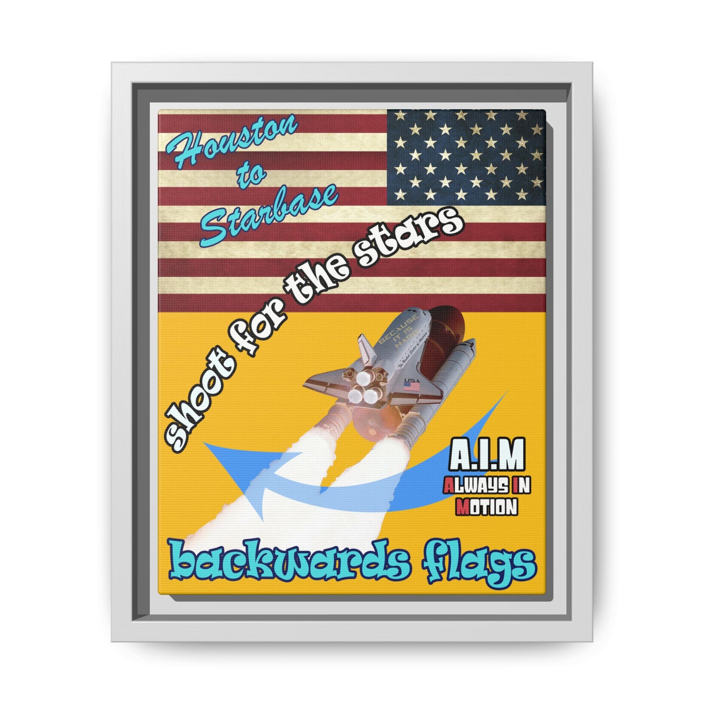 shoot for the stars - framed canvas art (yellow)