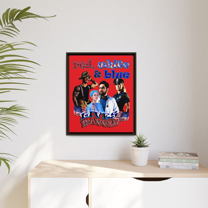 rw&b lives matter - framed canvas art (red)