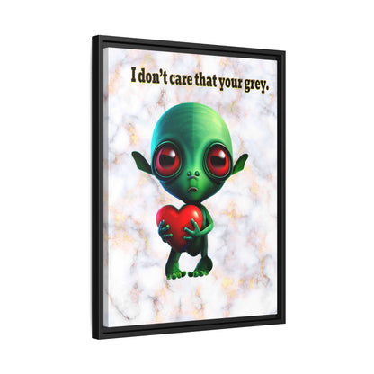 I don't care that your grey - framed canvas art (white marble)