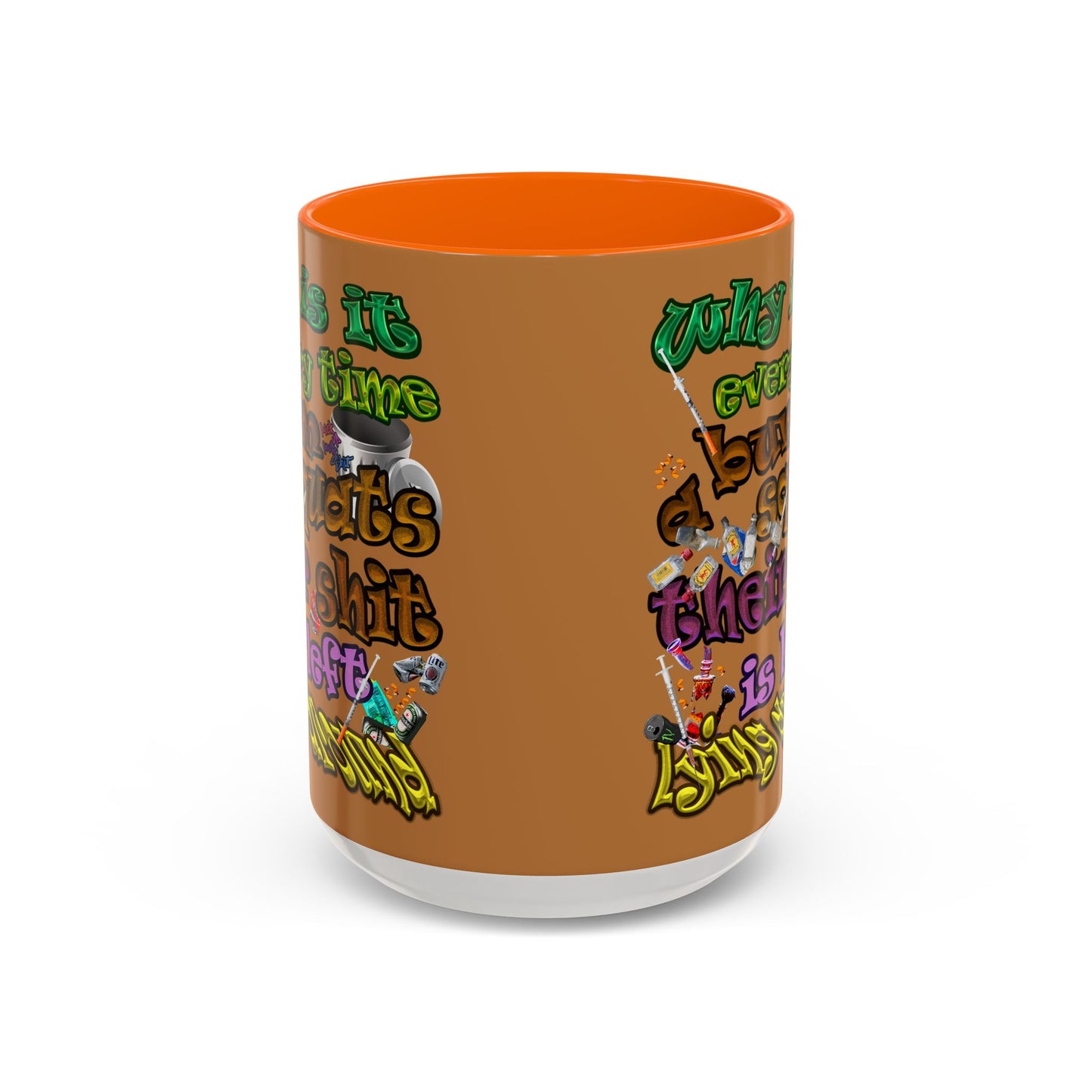 the bum's shit - Accent Mug (light brown)