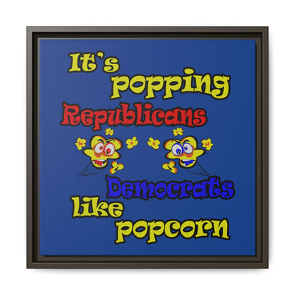 popping like popcorn - framed canvas art (dark blue)