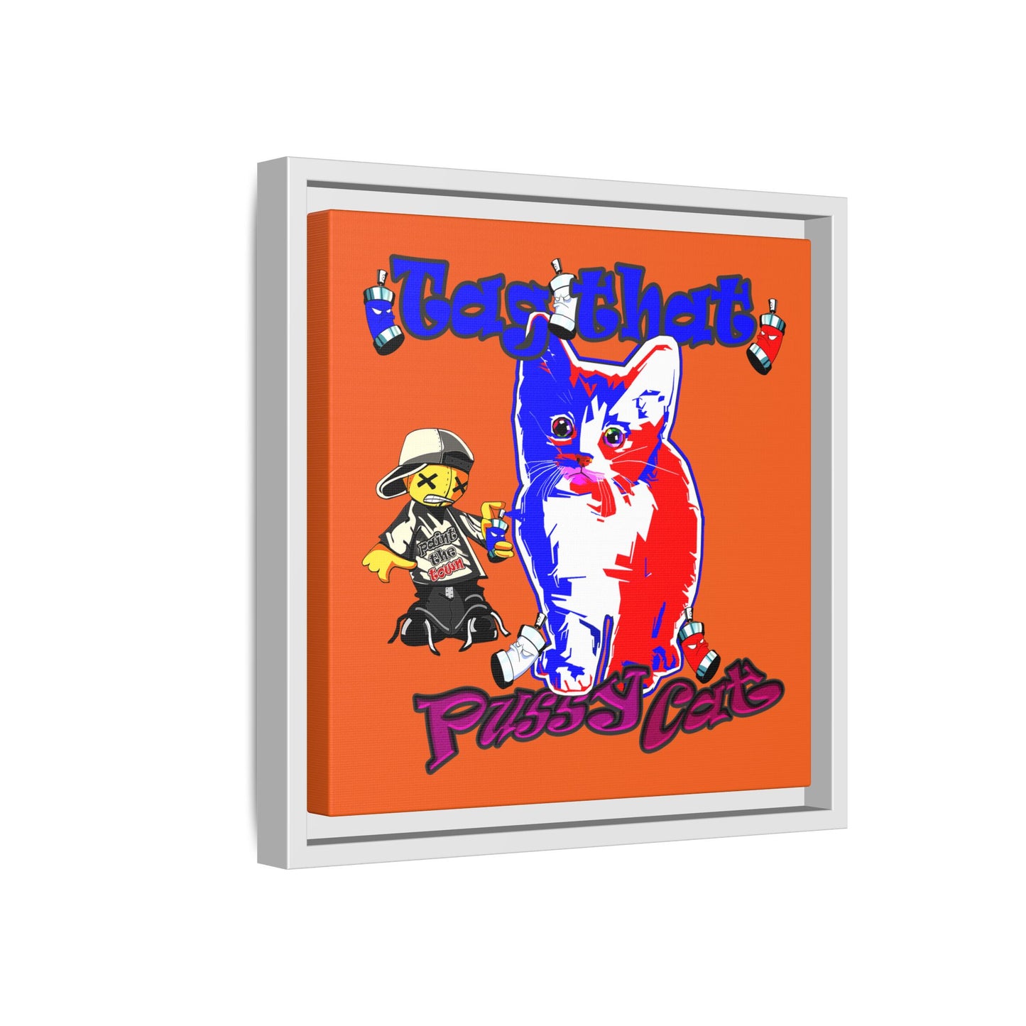 tag that - framed canvas art (orange)