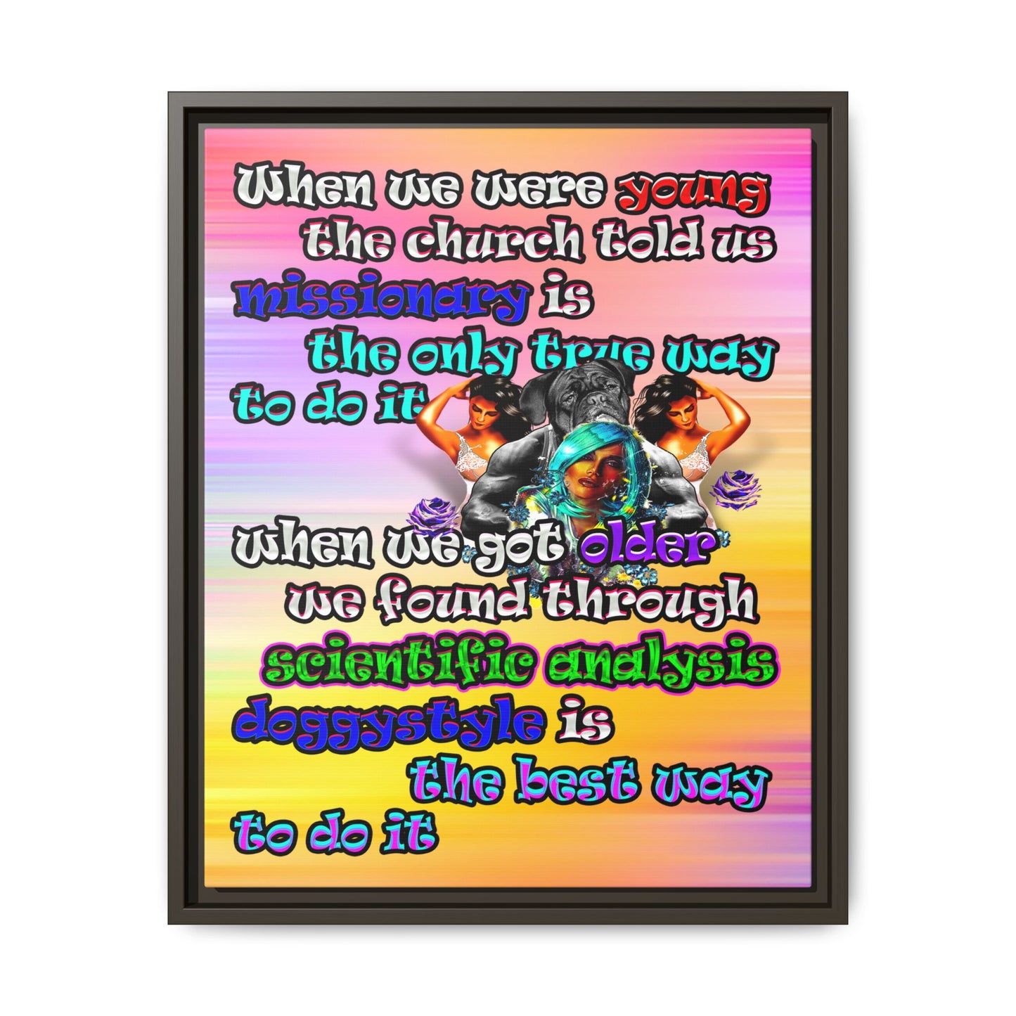 doggystyle - framed canvas art (color blur)