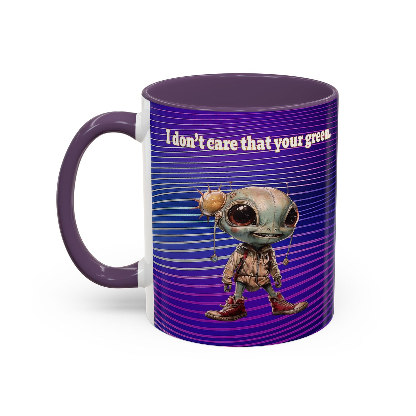 I don't care that your grey - Accent Mug (purple wave)