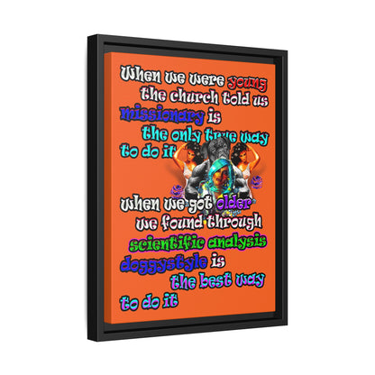 doggystyle - framed canvas art (orange)