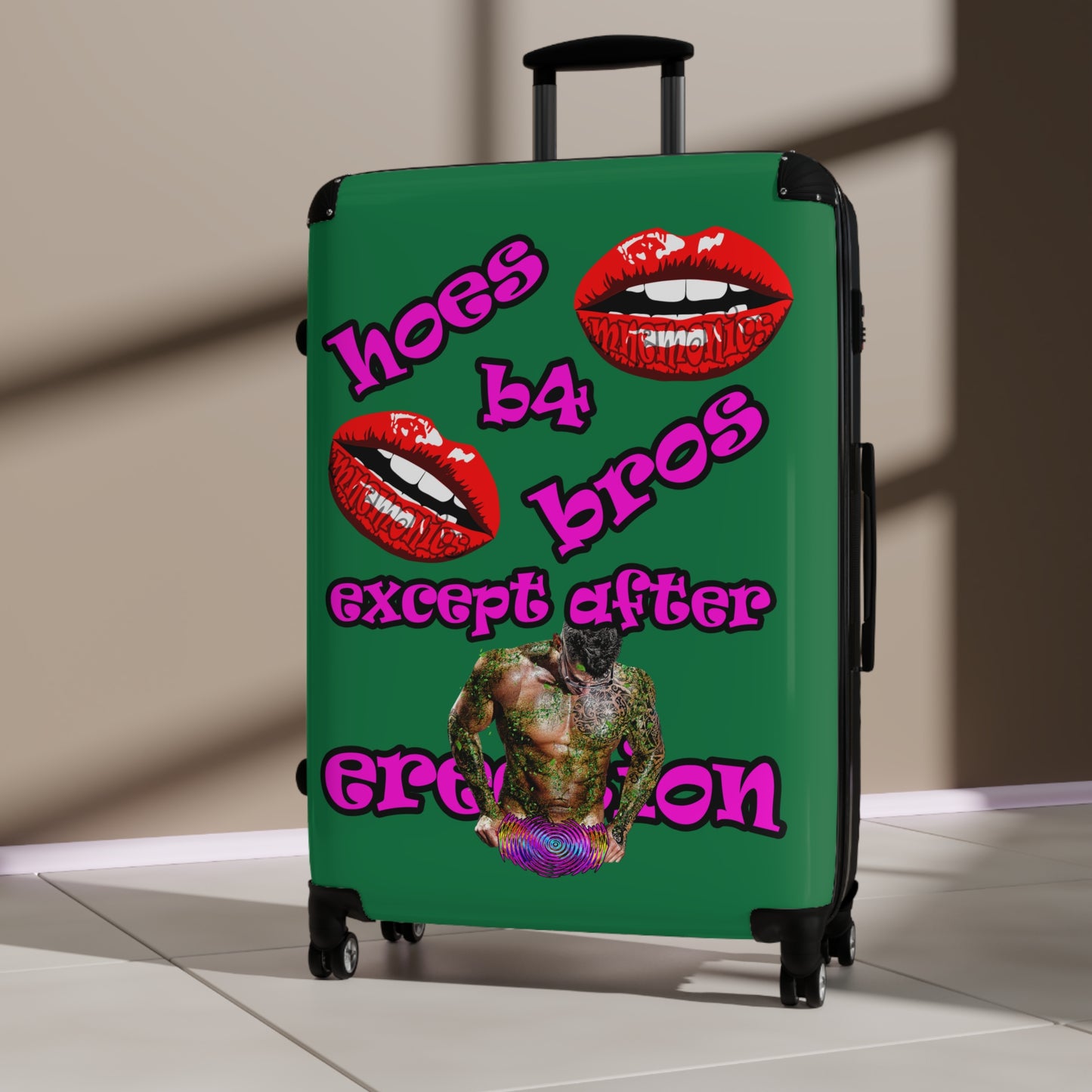 hoes b4 bros - Suitcase (dark green)