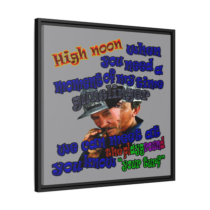 high noon - framed canvas art (grey)