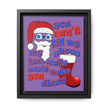 santa's shoes - framed canvas art (light purple)