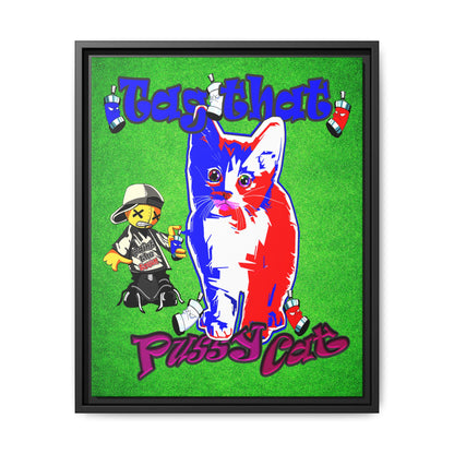 tag that - framed canvas art (green turf)