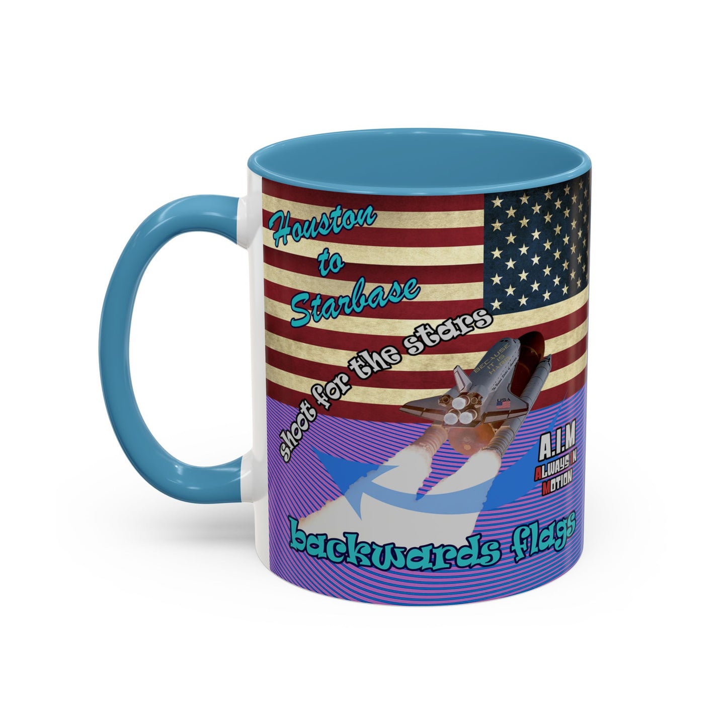 shoot for the stars - Accent Mug (light blue-purple wave)