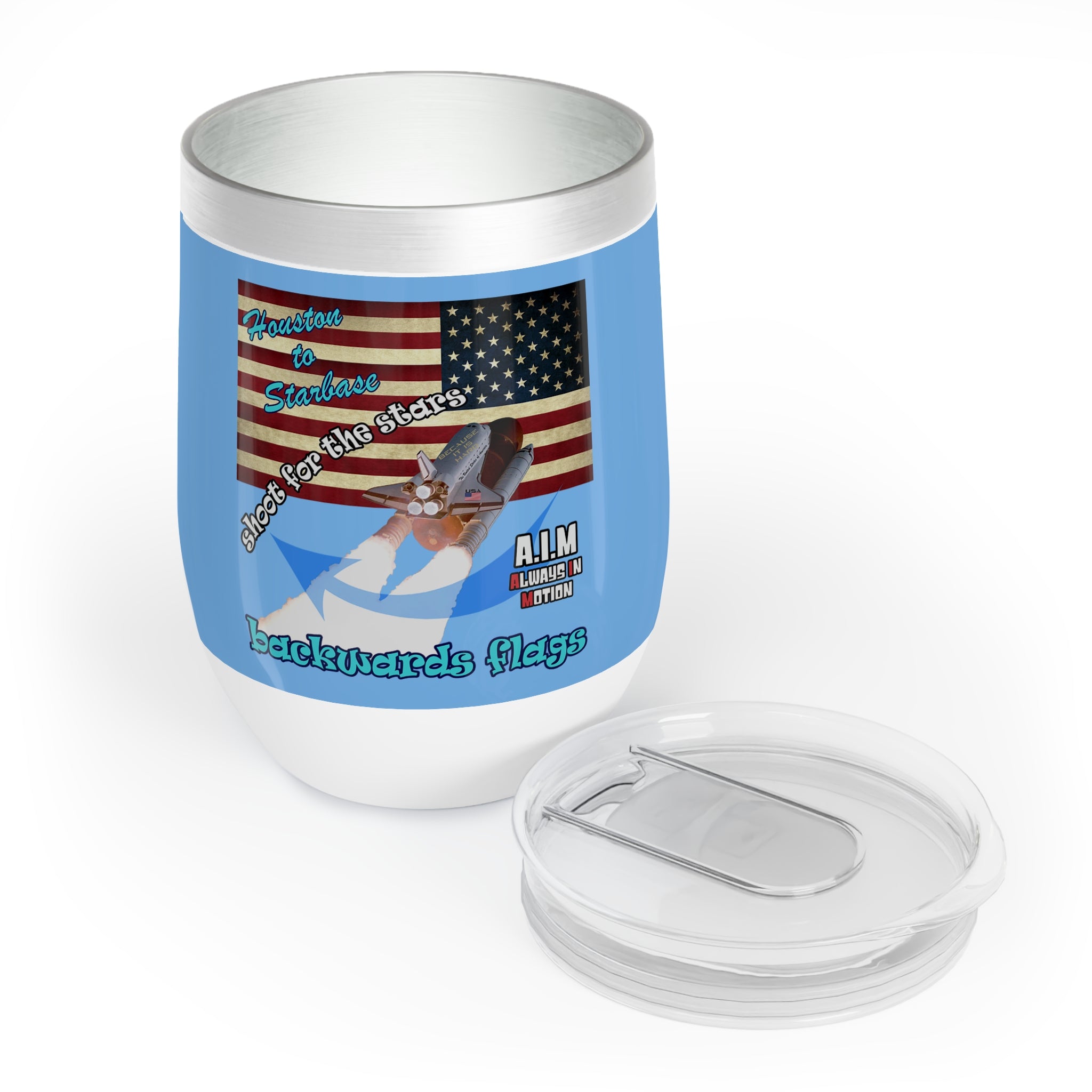 shoot for the stars - Chill Wine Tumbler (light blue)