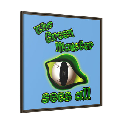 green monster - framed canvas art (light blue)