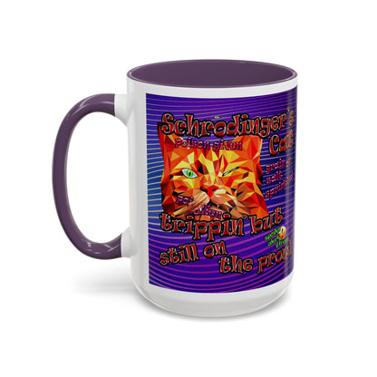 schrodinger's cat - Accent Mug (purple wave)