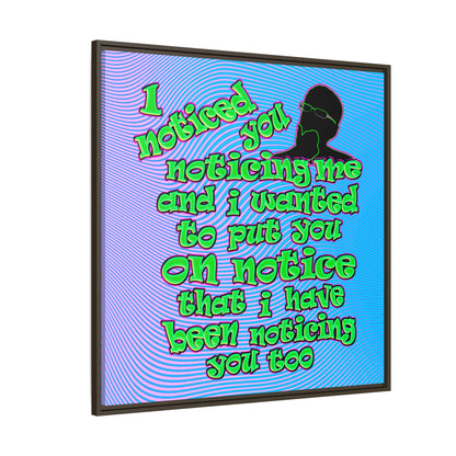 noticed you noticing - framed canvas art (light blue-purple wave)