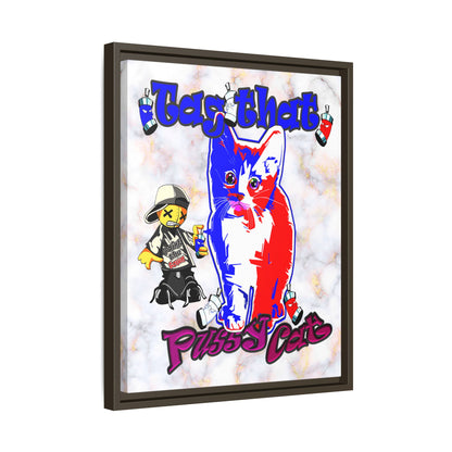 tag that - framed canvas art (white marble)