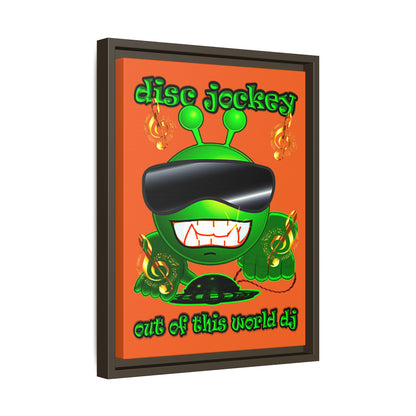 disc jockey - framed canvas art (orange)